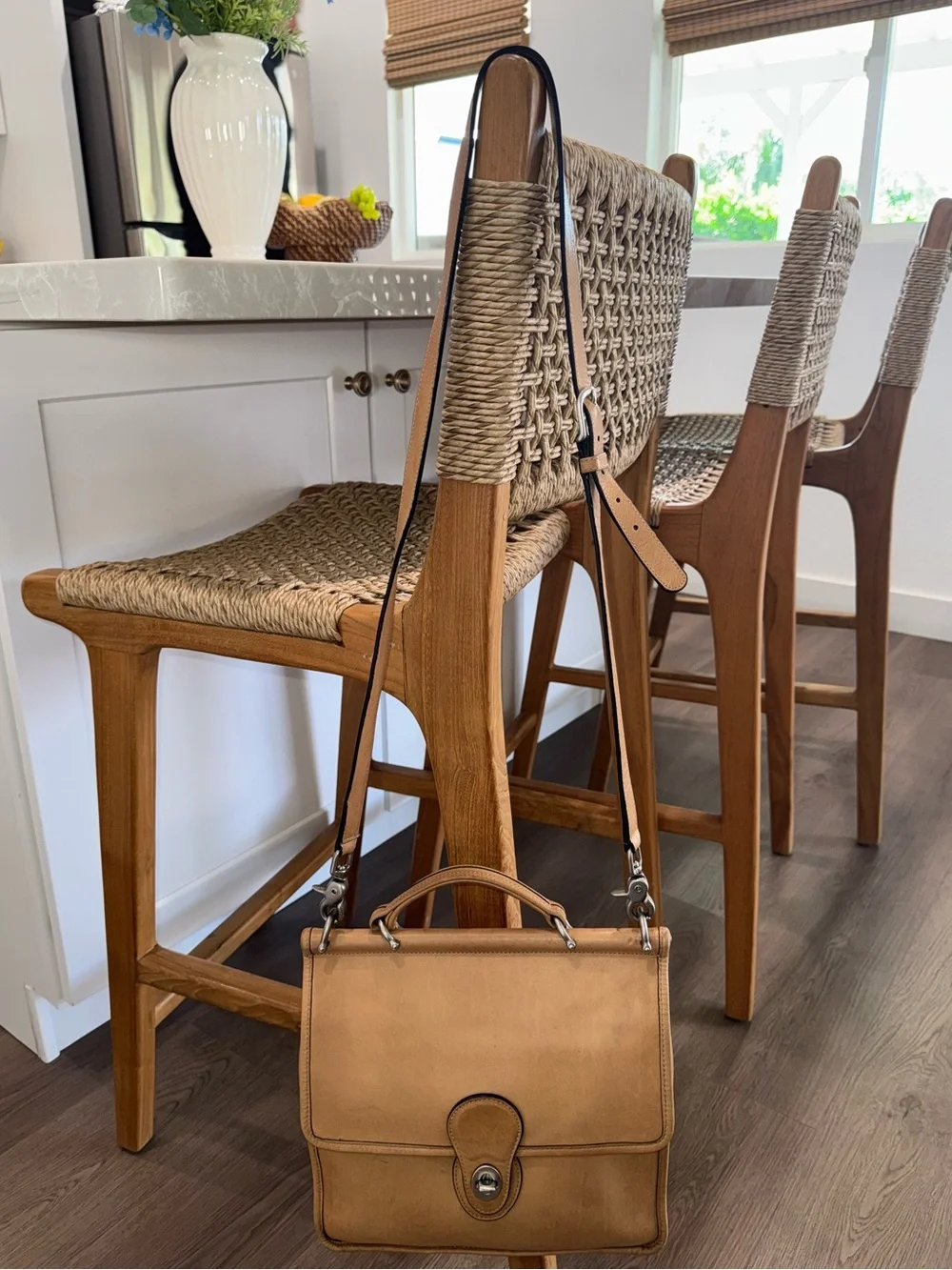 ‼️SOLD‼️ Vintage Coach Willis British Tan Leather Shoulder Crossbody Satchel Bag - Picture 9 of 17